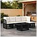 Set Divano da Giardino 6 pz Nero polyrattan - Foto miniatura 5