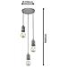Lampada A Sospensione Silvares 3x60 W Grigio 95523 - Foto miniatura 3