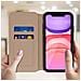 Custodia Apple Iphone 11 Portacarte Funzione Supporto Similpelle Liscia Oro - Foto miniatura 3
