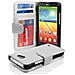 Custodia Compatibile Con Lg L90 In Magnesio Bianco - Coperchio Protettivo Con Chiusura Magnetica E 3 Slot Per Carte - Foto miniatura 1