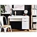Scrivania Johnson Marrone/ Bianco 112 Cm 50 Cm Con Contenitore - Foto miniatura 2