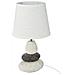 Lampada Da Tavolo Con Paralume, Ø 18 X 33 Cm, Bianco Con Base In Pietra - Foto miniatura 1