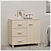 Credenza Marrone Miele 90x40x80 Cm In Legno Massello Di Pino - Foto miniatura 9