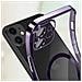 Cover Magsafe Per Iphone 11 Silicone Protezione Fotocamera Bordo Cromato Viola - Foto miniatura 3