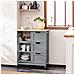 Carrello Cucina Credenza Da Cucina O Bagno Con 3 Cassetti E 1 Cestino L68*p38*a85 Cm Colore Grigio Fkw79-hg - Foto miniatura 3