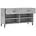 Panca Porta Scarpe Grigio Cemento 102x35x55cm Legno Multistrato - Foto miniatura 8