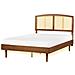 Letto Con Led Rattan Varzy 140 X 200 Cm Marrone - Foto miniatura 7
