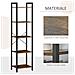 Libreria Stile Industriale A 5 Scaffali In Legno E Acciaio, 40x30x154cm, Marrone Rustico - Foto miniatura 6