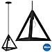 Lampadario Lampada Sospensione Piramide 30cm Design Moderno Paralume Nero - Foto miniatura 1