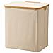 Cesto Portabiancheria Pieghevole Con Coperchio, Beige  Xl - Foto miniatura 1