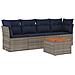 Set Divani Da Giardino 5 Pz Con Cuscini Grigio In Polyrattan - Foto miniatura 2