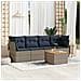 Set Divani Da Giardino 5 Pz Con Cuscini Grigio In Polyrattan - Foto miniatura 1