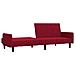 Divano Letto a 2 Posti Rosso Vino in Velluto - Foto miniatura 4