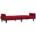 Divano Letto a 2 Posti Rosso Vino in Velluto - Foto miniatura 6