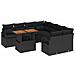 Set Divano da Giardino  9 Pezzi con Cuscini Nero Polyrattan, Divano da Giardino  a 2 Posti con Contenitore & Cuscini Nero Polyrattan - Foto miniatura 1