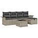 Set divano giardino 6 pezzi con cuscini grigio chiaro in rattan sintetico,  Divano giardino 2 posti con spazio di stoccaggio e cuscini grigio chiaro in rattan sintetico - Foto miniatura 1
