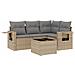 Set Divano da Giardino 5 pz con Cuscini Beige in Polyrattan - Foto miniatura 1