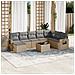 Set Divano da Giardino 9 pz con Cuscini Beige in Polyrattan - Foto miniatura 2