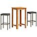 Set Bar da Giardino 3 pz Grigio in Legno Acacia e Polyrattan - Foto miniatura 1