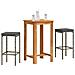 Set Bar da Giardino 3 pz Grigio in Legno Acacia e Polyrattan - Foto miniatura 2