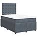 Giroletto a Molle con Materasso Grigio Scuro 120x190 cm Velluto - Foto miniatura 3