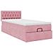 Struttura Letto Pouf con Materasso Rosa 90x200 cm in Velluto - Foto miniatura 5