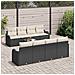 Set Divano da Giardino 9 pcs Nero e Crema 55 x 55 x 37 cm - Foto miniatura 3