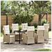 Set da Pranzo per Giardino 7 pcs Beige polyrattan - Foto miniatura 2