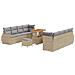 Set Divano da Giardino 11 pcs Beige Poly Rattan - Foto miniatura 1