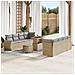 Set Divano da Giardino 11 pcs Beige Poly Rattan - Foto miniatura 2