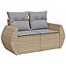 Set Divano da Giardino 11 pcs Beige Poly Rattan - Foto miniatura 6