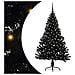 Albero di Natale artificiale con luci integrate Nero 150 cm PVC - Foto miniatura 1