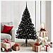 Albero di Natale artificiale con luci integrate Nero 150 cm PVC - Foto miniatura 2