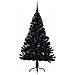Albero di Natale artificiale con luci integrate Nero 150 cm PVC - Foto miniatura 4