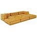 Divano modulare 2 pcs Giallo 140 x 70 x 56 cm Tessuto - Foto miniatura 2