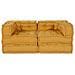 Divano modulare 2 pcs Giallo 140 x 70 x 56 cm Tessuto - Foto miniatura 8
