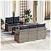 Set Divano da Giardino 6 pcs Grigio e Blu Navy polyrattan - Foto miniatura 2