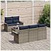 Set Divano da Giardino 6 pcs Grigio e Blu Navy polyrattan - Foto miniatura 3