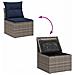 Set Divano da Giardino 6 pcs Grigio e Blu Navy polyrattan - Foto miniatura 9