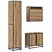 Set di mobili per il bagno con porta 3 pcs Rovere artigianale - Foto miniatura 9