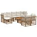 Set Divano da Giardino 10 pz Naturale e Bianco Crema polyrattan - Foto miniatura 1