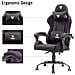 Gaming Chair RHOMBUS FF10 - Tessuto, Doppio Cuscino, Schienale Reclinabile, Nero Nero - Foto miniatura 5
