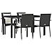 Set Da Pranzo Da Giardino 5 Pz Nero Con Cuscini In Polyrattan - Foto miniatura 3