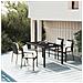 Set Da Pranzo Da Giardino 5 Pz Nero Con Cuscini In Polyrattan - Foto miniatura 1
