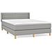 Giroletto A Molle Con Materasso Grigio Chiaro 140x190cm Tessuto - Foto miniatura 1