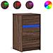 Comodino Con Luci Led Rovere Marrone In Legno Multistrato - Foto miniatura 2