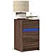 Comodino Con Luci Led Rovere Marrone In Legno Multistrato - Foto miniatura 1