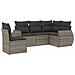 Set Divano Da Giardino 5 Pz Con Cuscini Grigio In Polyrattan - Foto miniatura 2