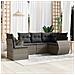 Set Divano Da Giardino 5 Pz Con Cuscini Grigio In Polyrattan - Foto miniatura 1
