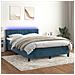 Letto a Molle con Materasso e LED Blu Scuro 140x190 cm - Foto miniatura 4